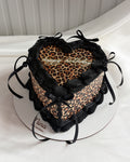 ANIMAL PRINT HEART - Lazos negros