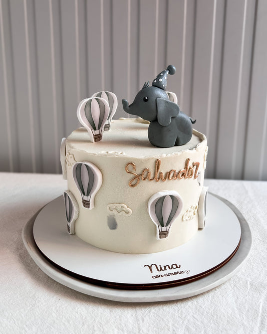 ELEFANTE Y GLOBOS AEROSTATICOS CAKE