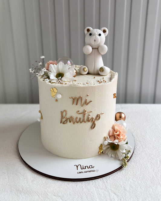 MI BAUTIZO CAKE - Oso + flores