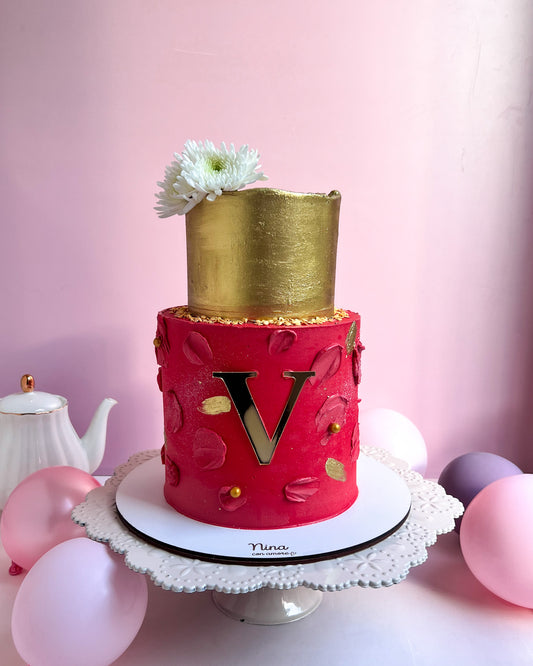 RED AND GOLD CAKE