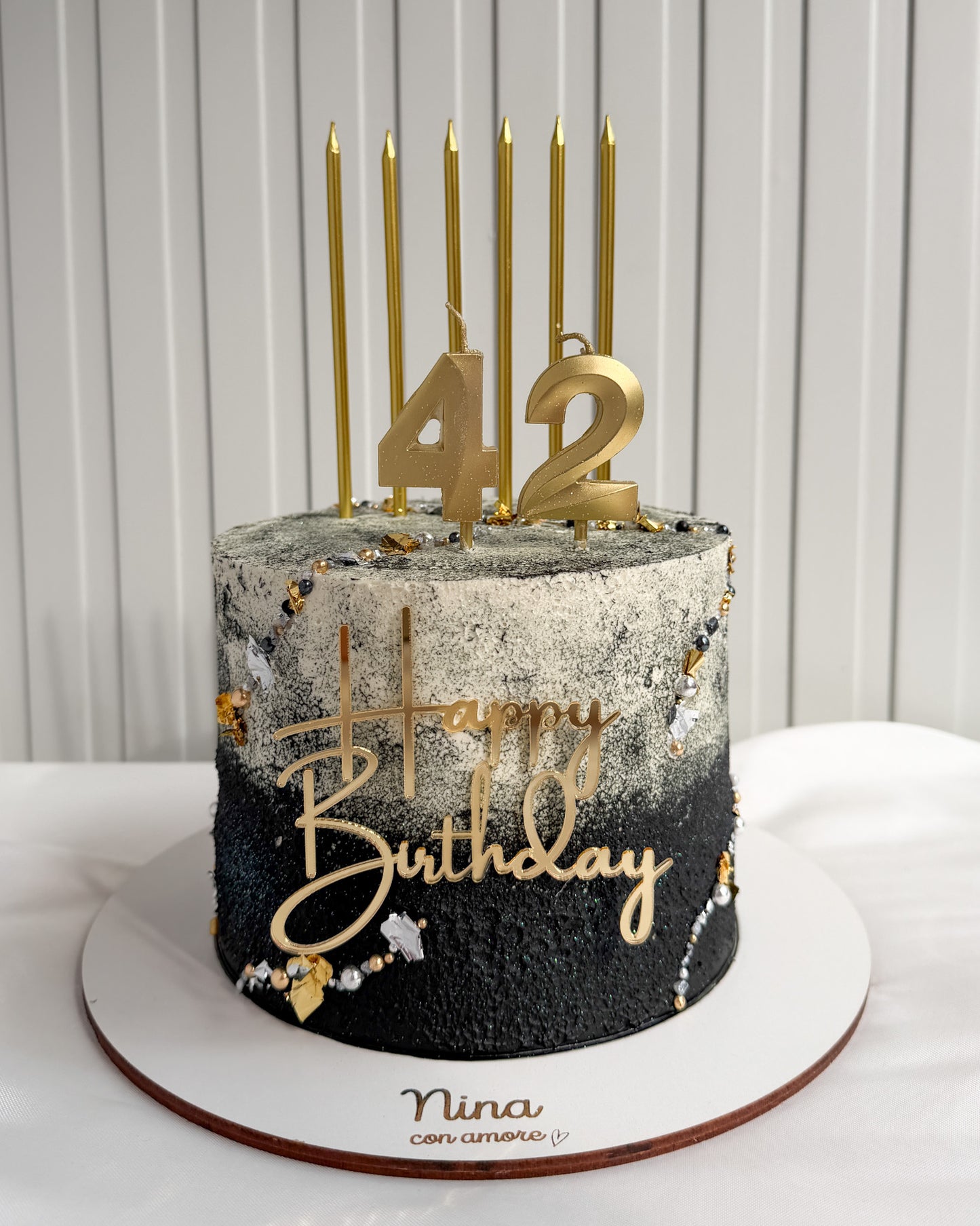GLAM CAKE BLANCO CON NEGRO