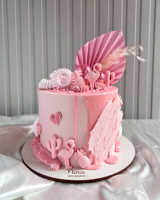 PINK FLAMINGO CAKE