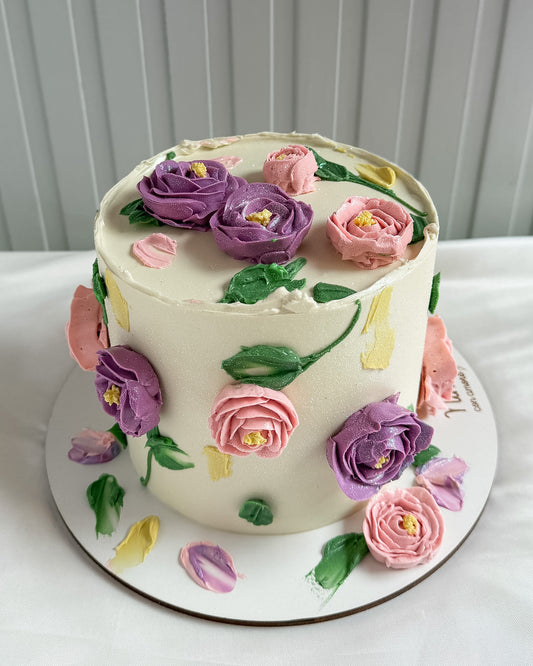 ROSAS EN CREMA CAKE- Blanco