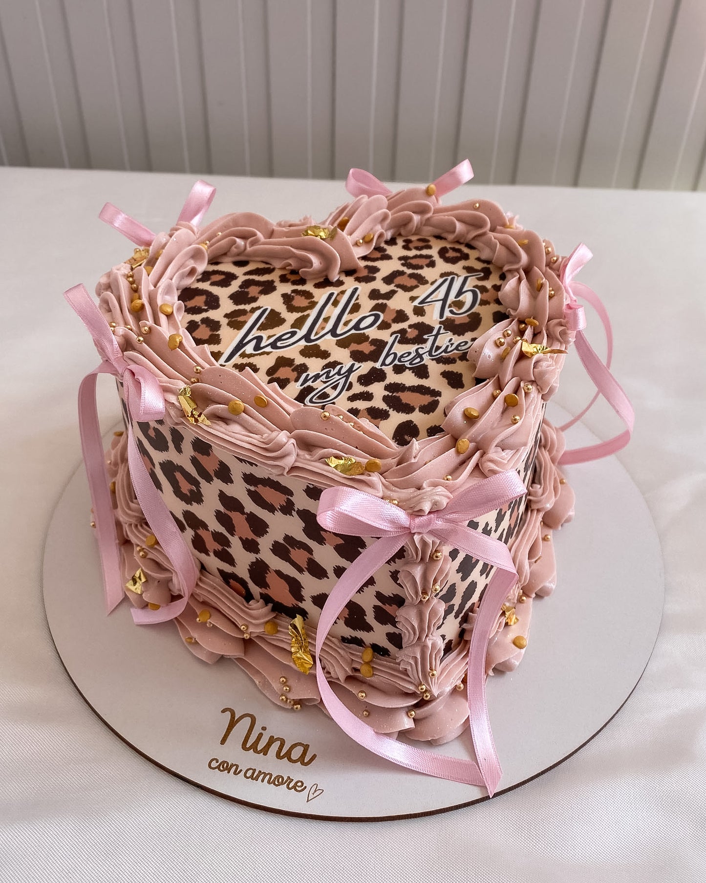 ANIMAL PRINT HEART - Lazos Rosados