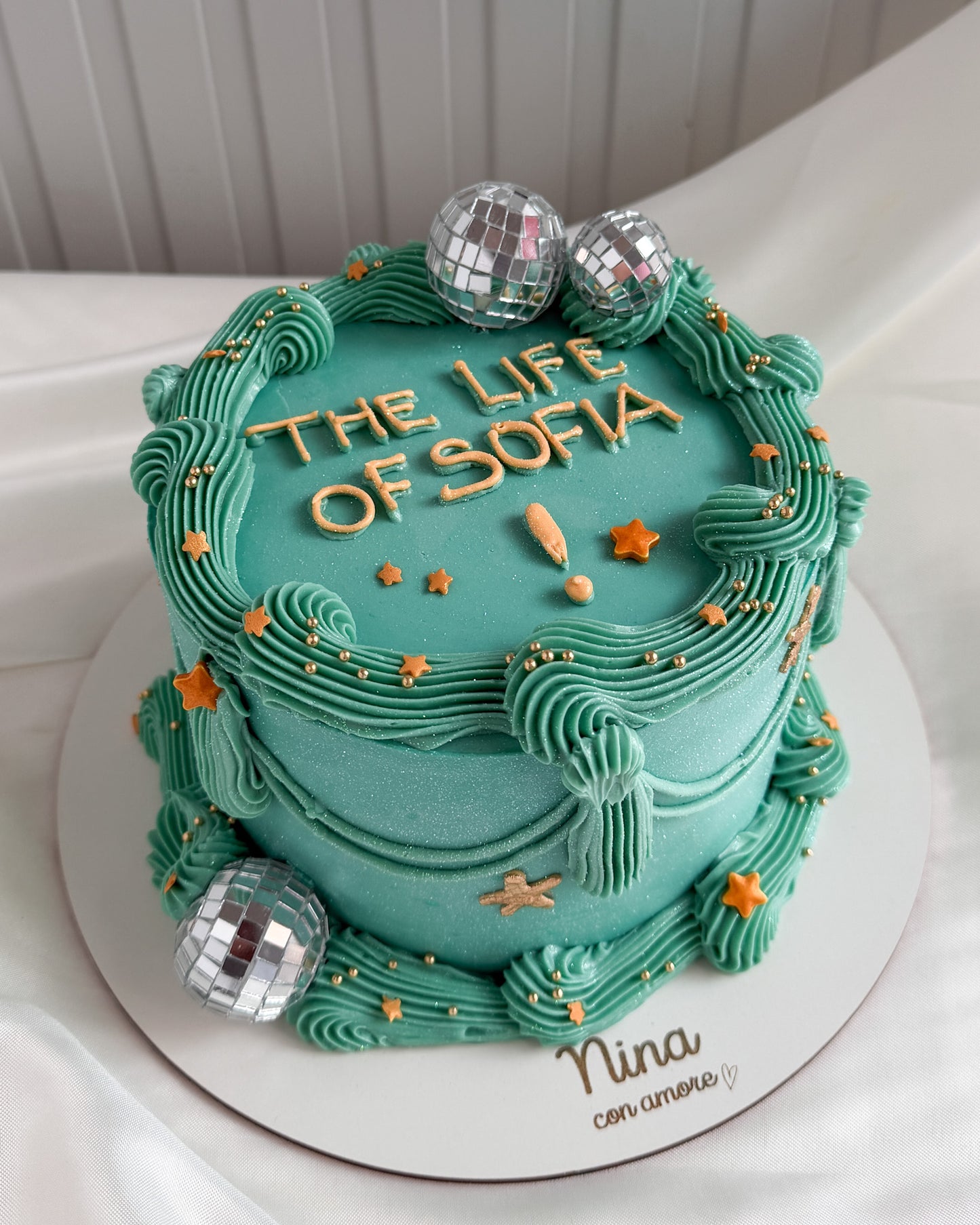 VINTAGE CAKE - Turquesa + Disco Balls