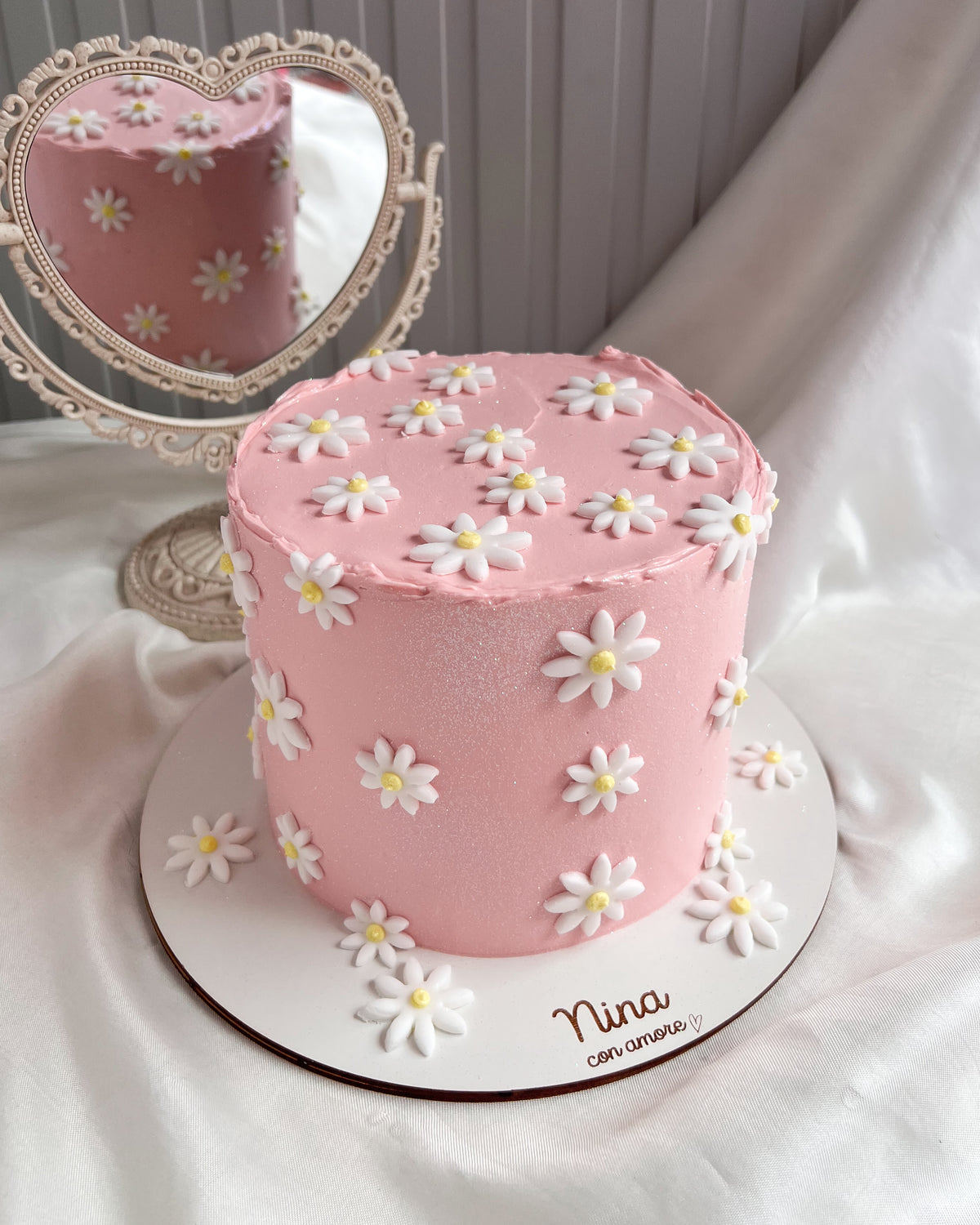 MARGARITAS CAKE ROSADA - Apliques en Fondant