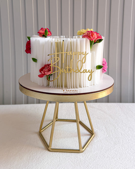 WAFER PAPER CAKE CON FLORES VARIADAS - Papel comestible