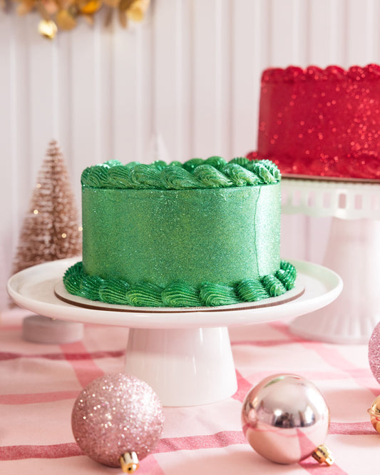 GREEN CHRISTMAS GLITTER CAKE