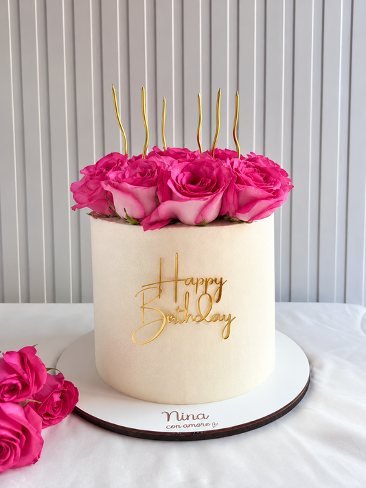 BOUQUET DE ROSAS CAKE - Rosas Rosadas