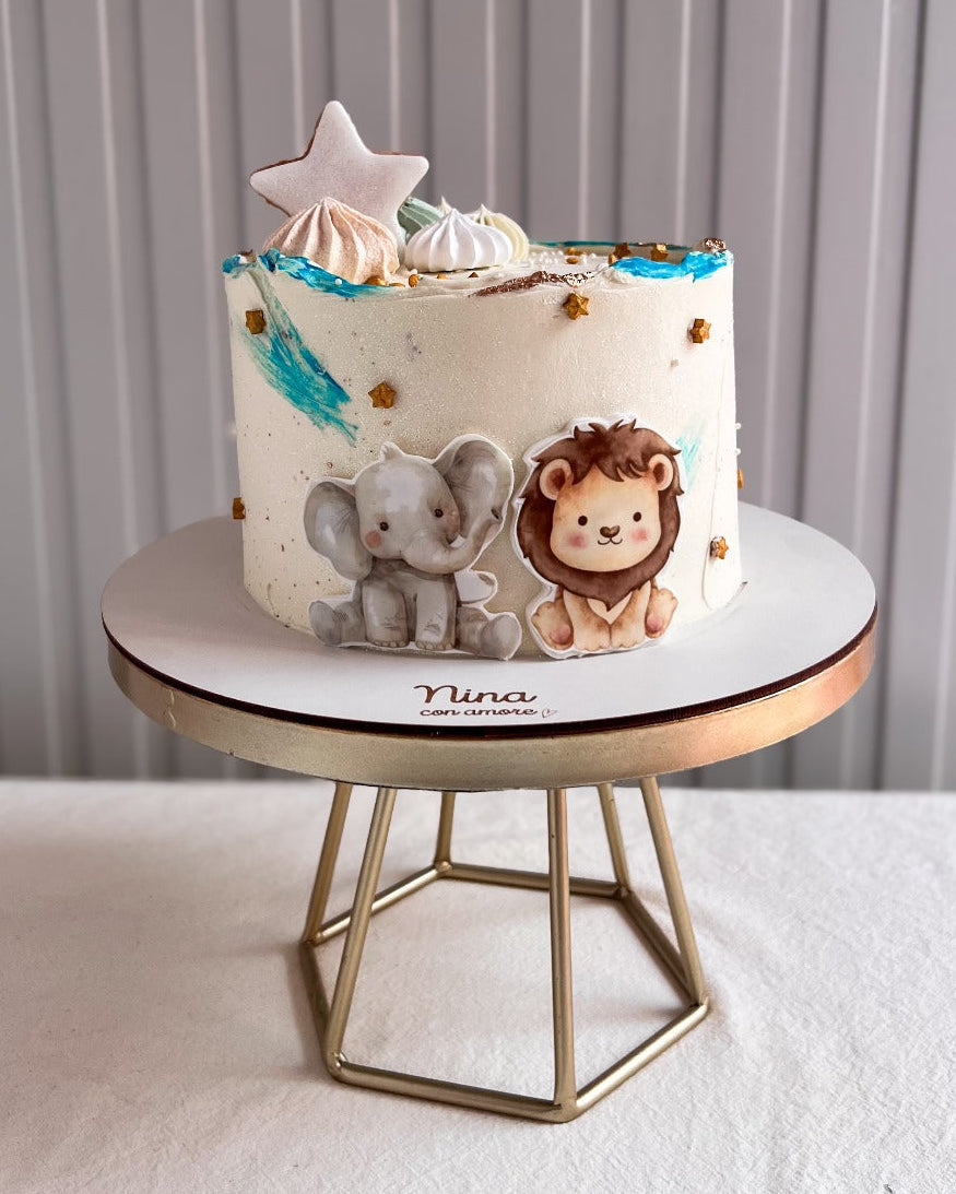 ELEFANTE  Y LEONCITO CAKE- Azul